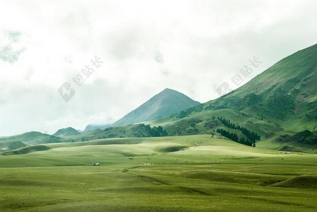景观 山 丘陵 山谷 字段 绿色 自然 天空 云 农村