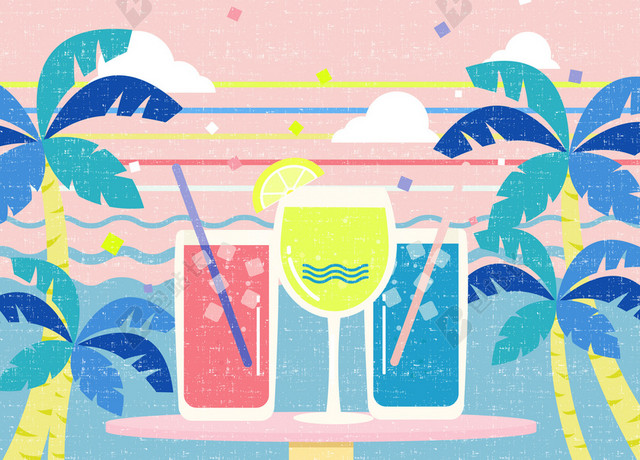 激情夏日沙滩旅游海报设计