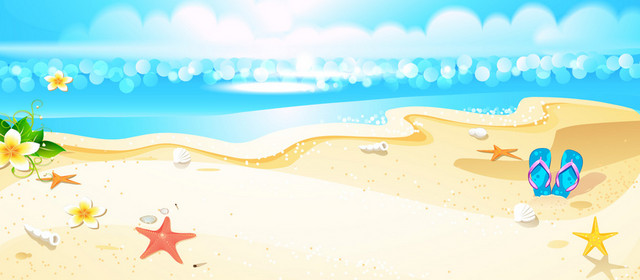 卡通沙滩背景