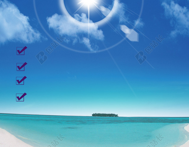 大海海边防晒霜PSD分层主图背景素材