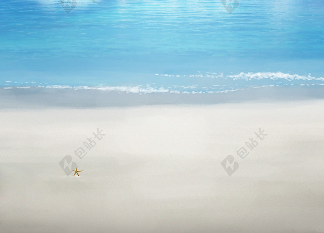 清新简约海边海报