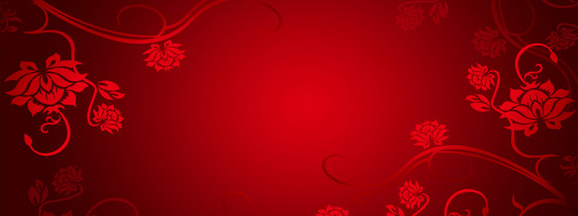 喜庆中国风花纹背景BANNER