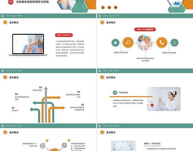 彩色简约商务安全注射企业培训PPT课件