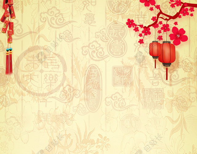 鸡年恭贺新春中国风海报背景模板
