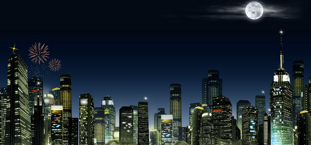 城市夜景设计素材