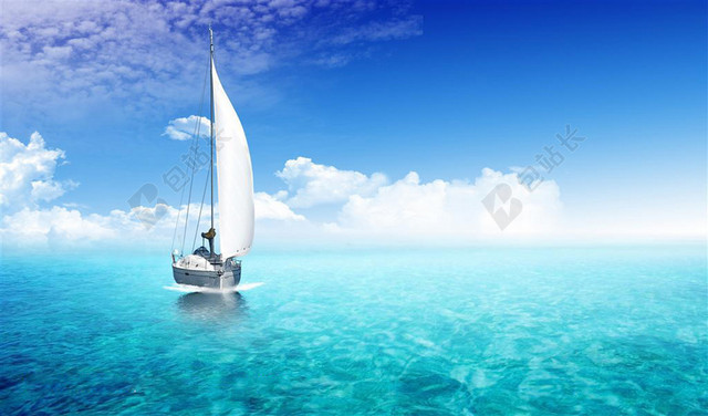 清闲海洋帆船背景