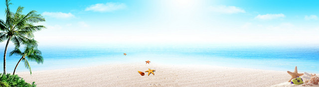 护肤品防晒沙滩背景BANNER