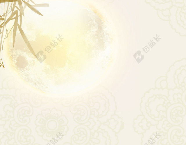 中国风水墨花纹竹叶背景