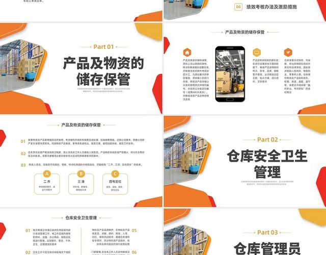 橙黄色水彩商务仓库管理企业培训PPT课件