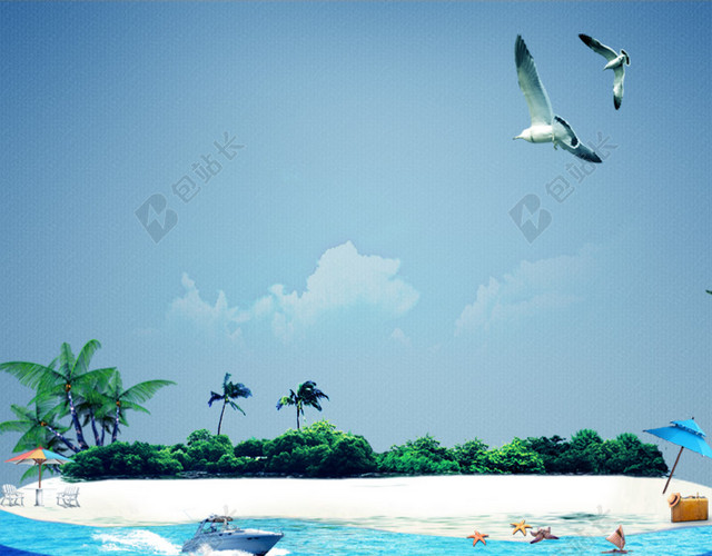 夏日海边风景背景