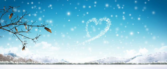 韩风雪天蓝色渐变海报背景