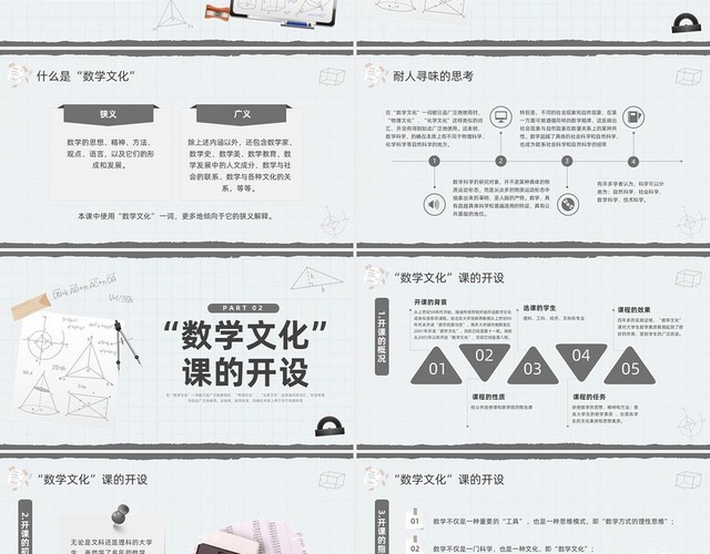 深色简约数学文化PPT模板