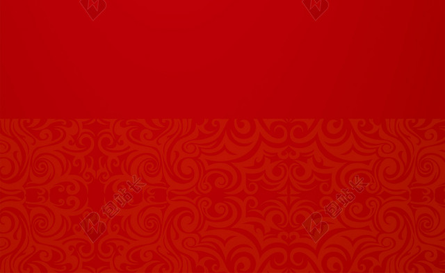 中国传统花纹边框红色新年背景