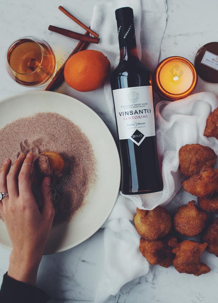 葡萄酒 准备食物 优雅 肉桂 蜡烛 蜡烛灯 葡萄酒瓶 酒杯