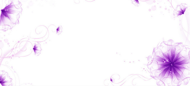 卡通紫色梦幻花纹壁纸电视墙背景BANNER