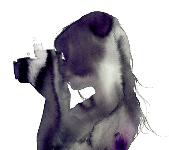 水彩剪影素材