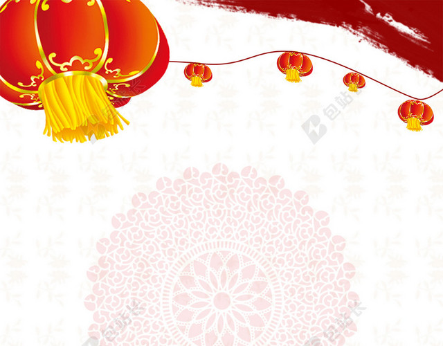红色传统灯笼新年PSD分层H5背景素材