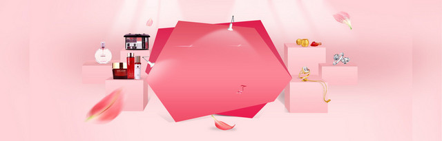 爱情情人节浪漫珠宝首饰背景BANNER