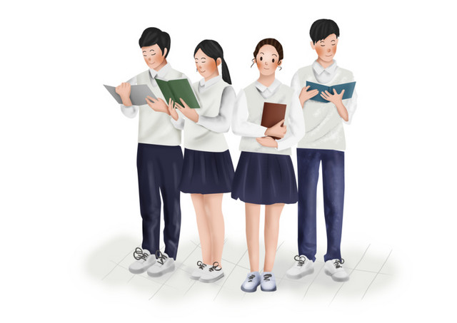 高考读书看书的学生