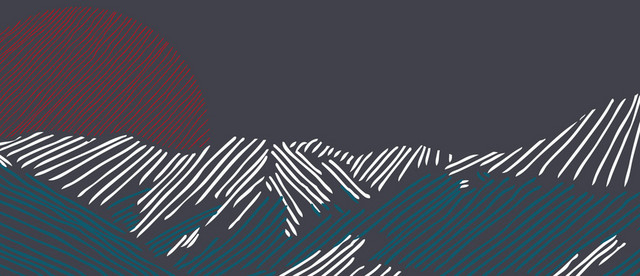 涂鸦海上日出太阳背景BANNER