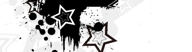 黑色炫酷水墨涂鸦星星背景BANNER