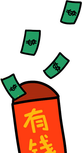 庆典恭喜 卡通红包金钱