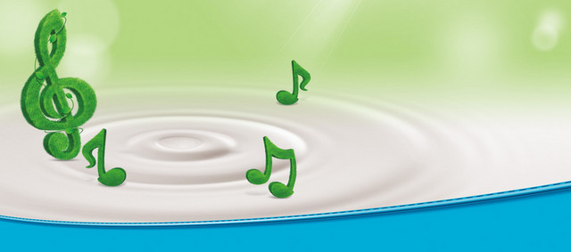 音乐符号牛奶水滴背景BANNER