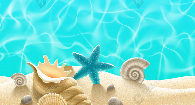 清凉蓝色夏季尚新促销活动海报背景