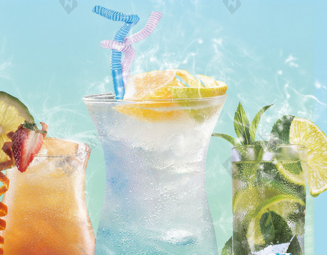夏季冷饮海报背景素材