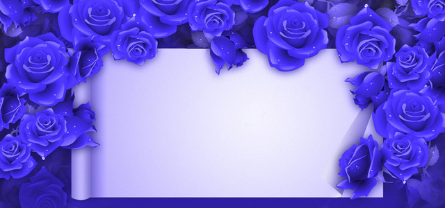 蓝色梦幻玫瑰花蓝色妖姬背景BANNER