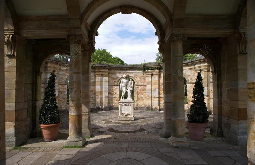赫弗城堡 肯特 英国 意大利花园 大理石雕像 石列 拱门