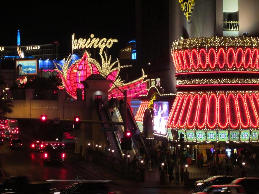 拉斯维加斯 带钢 火烈鸟霓虹灯 内华达州 赌博 迹象 欢迎