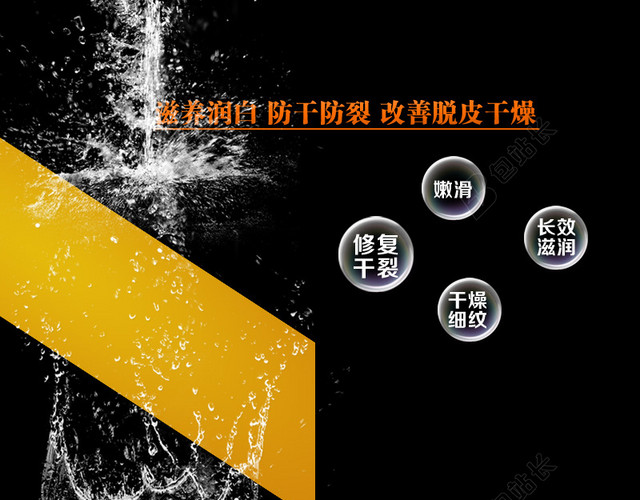 简约清爽护肤品主图背景