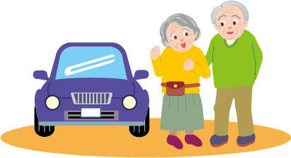 卡通老人汽车