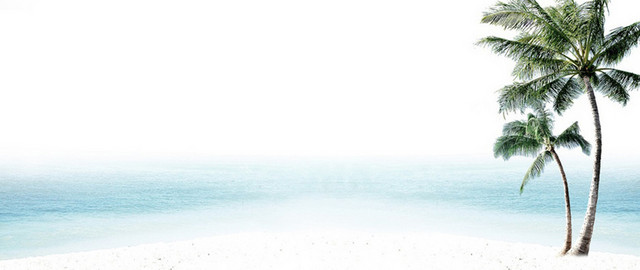 淘宝淡雅海边促销海报背景图片