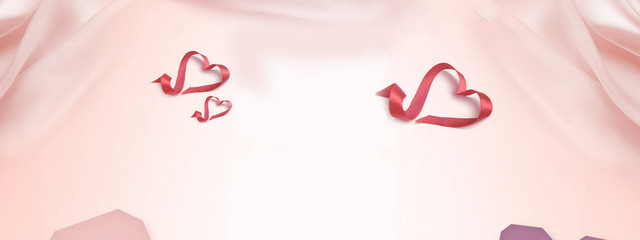 闺蜜节浪漫温馨心结丝带背景BANNER