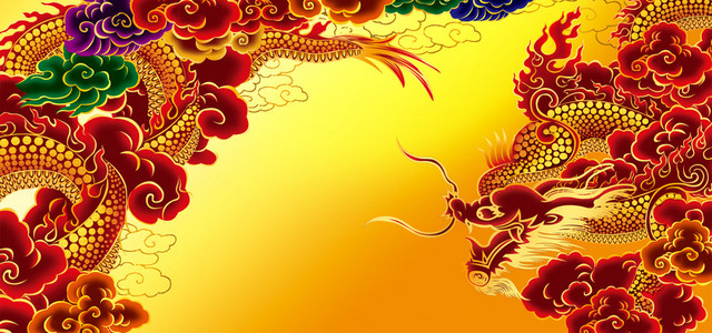 中秋节手绘龙纹BANNER