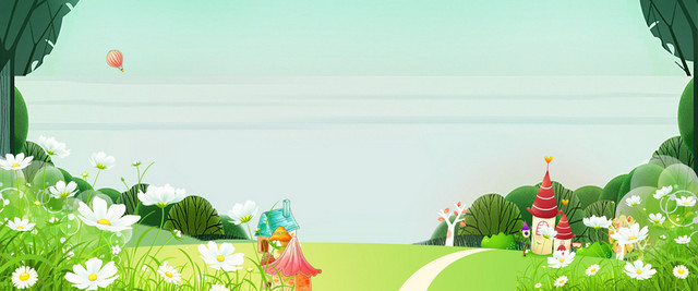 植树节卡通绿色海报BANNER背景