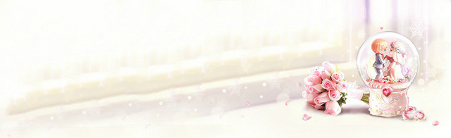 粉色爱情温馨蝴蝶背景BANNER