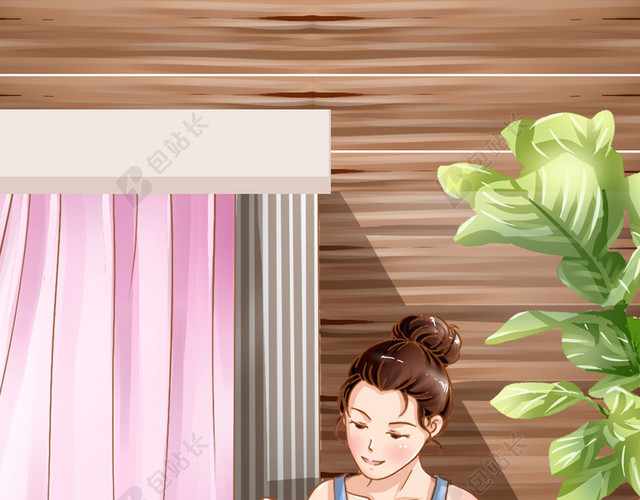 温馨母亲节母女插画竖版