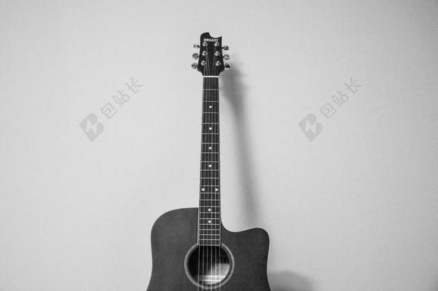 吉他 音乐 仪器 孤立 黑色和白色 声音 音乐家 声 播放