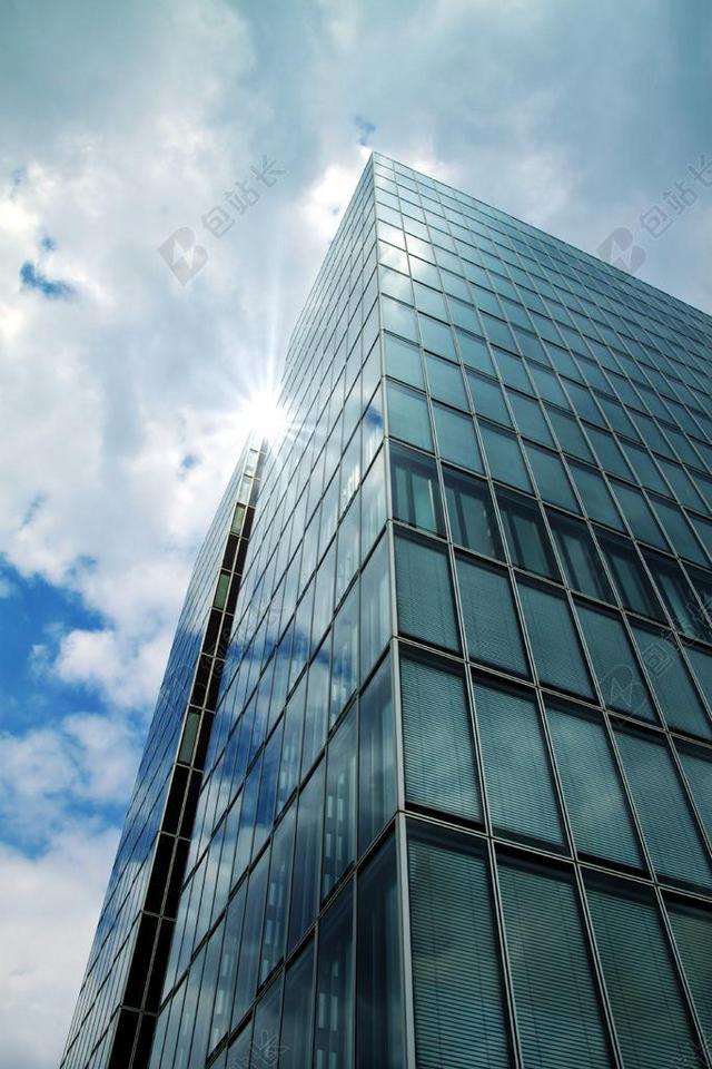 摩天楼 现代建筑 现代高层建筑 玻璃幕墙 玻璃窗口 架构 正面