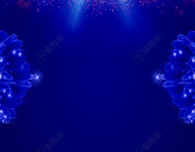 深蓝高贵灯光花背景