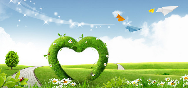 清新草坪创意背景BANNER