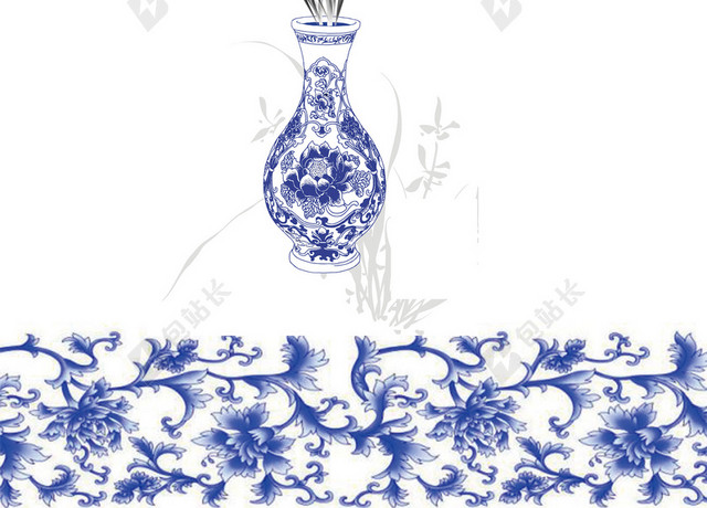 青花瓷背景活动展板