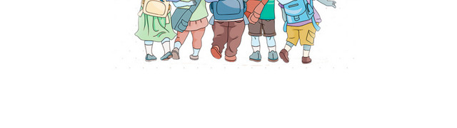 蓝色手绘幼儿园招生背景免抠