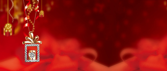 红色喜庆珠宝饰品背景BANNER