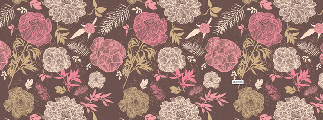 玫瑰花纹图案壁纸背景BANNER