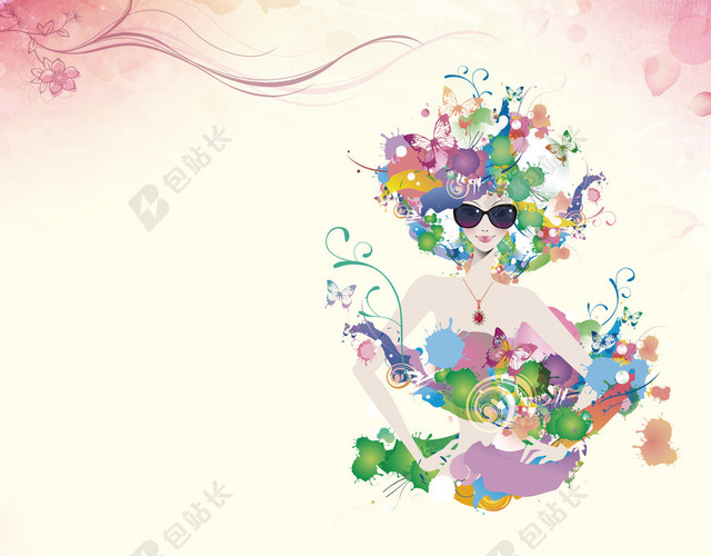 三八节插画海报背景