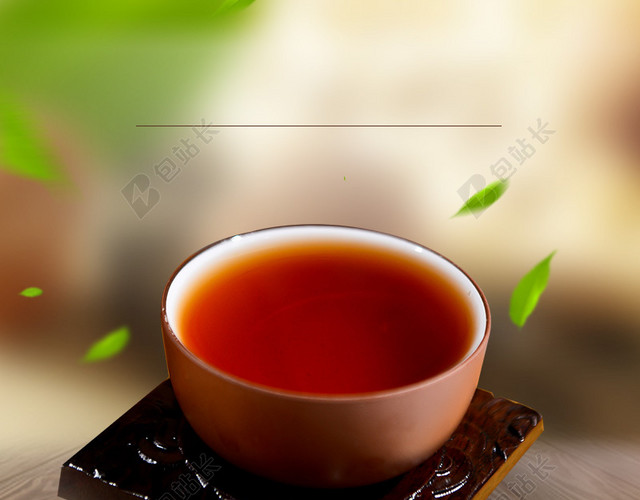 木地板茶杯茶文化